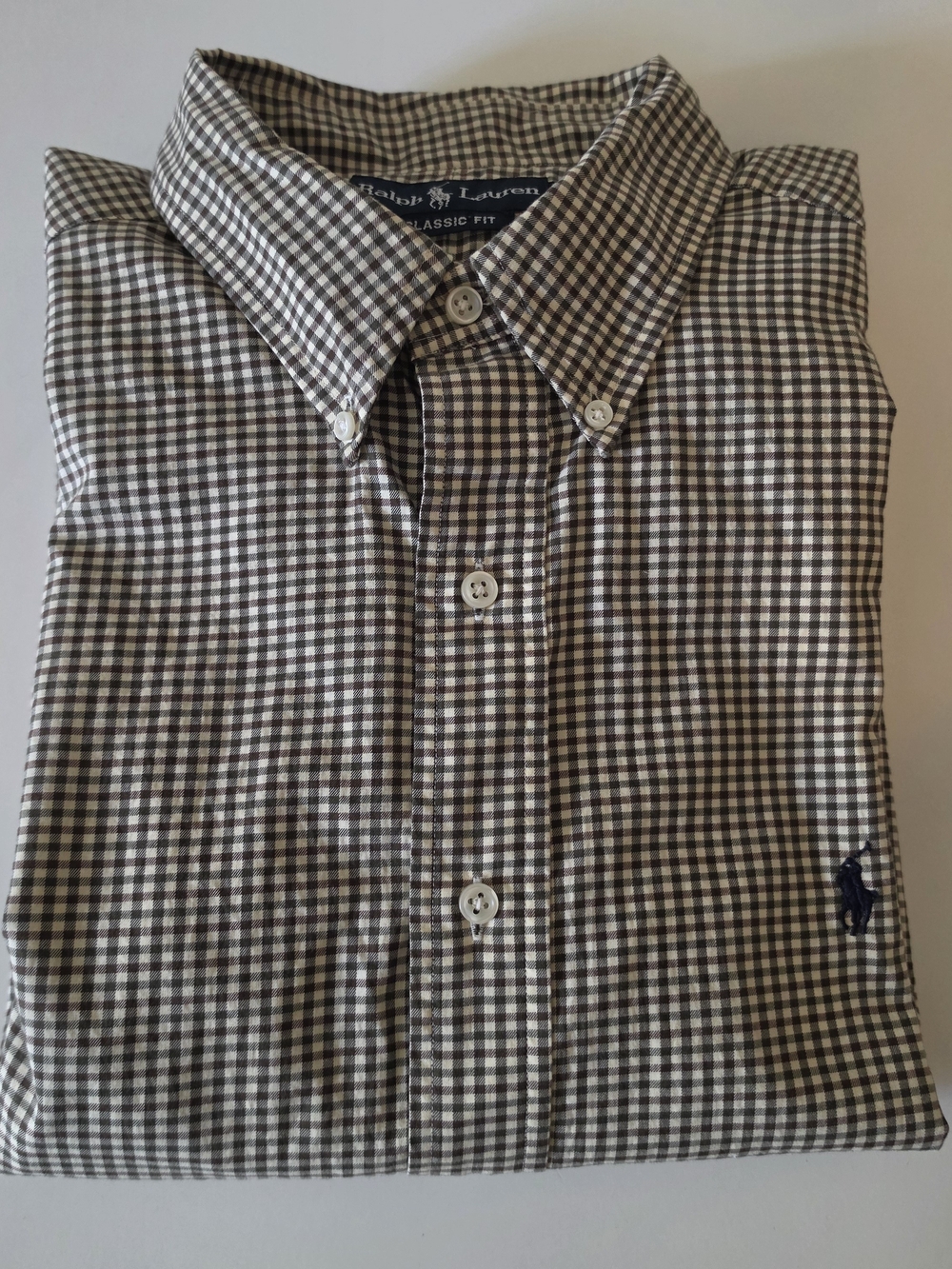 Ralph Lauren Classic Fit Brown Gingham Button-Down Shirt
